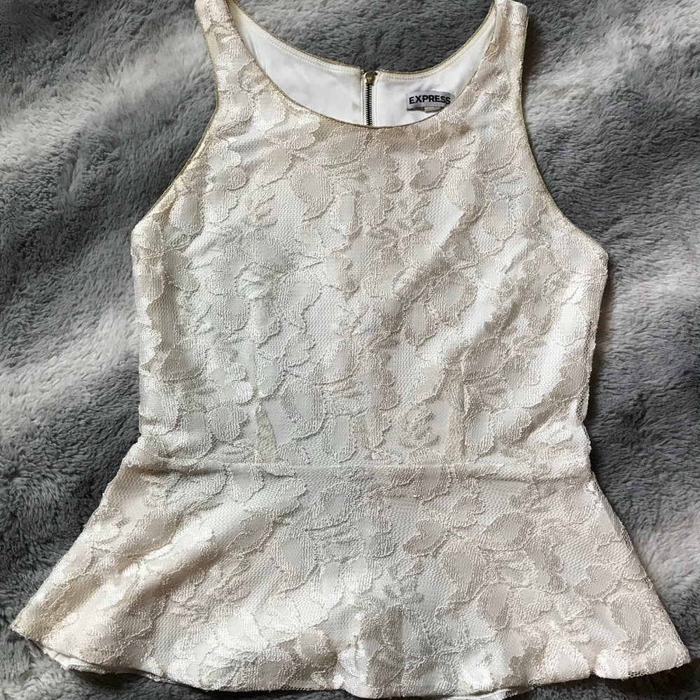 Express Lace Peplum Top